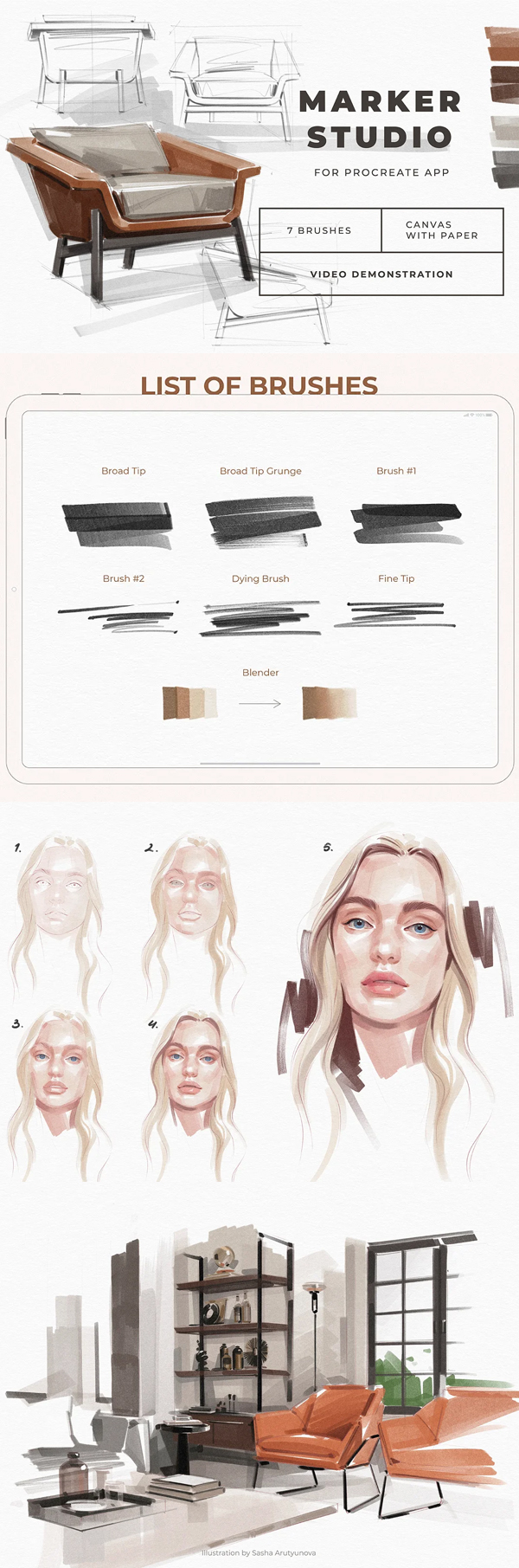 Realistic Procreate Marker Kit