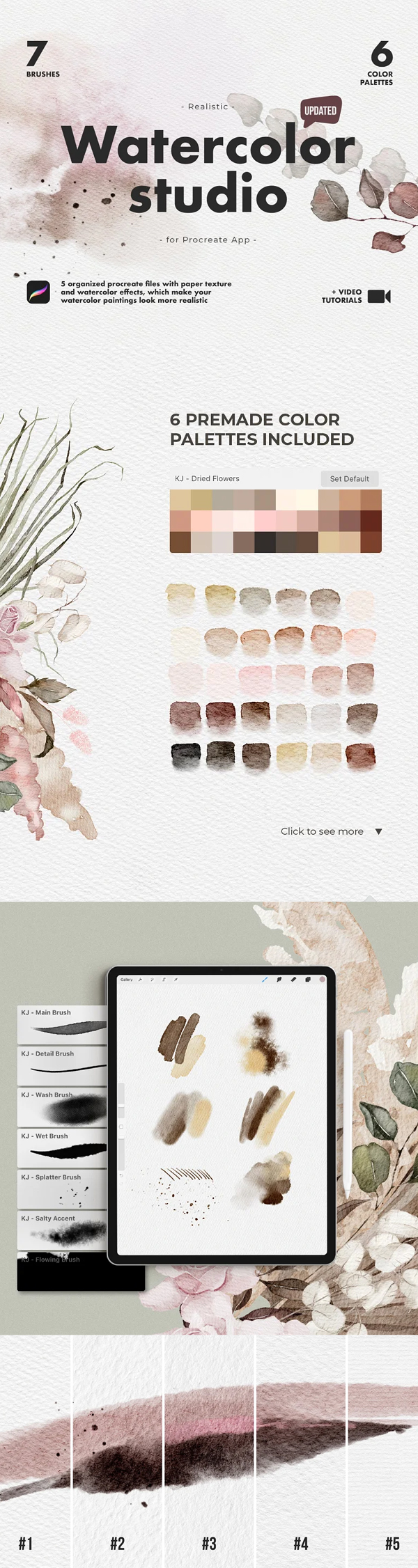Realistic Procreate Watercolor Kit