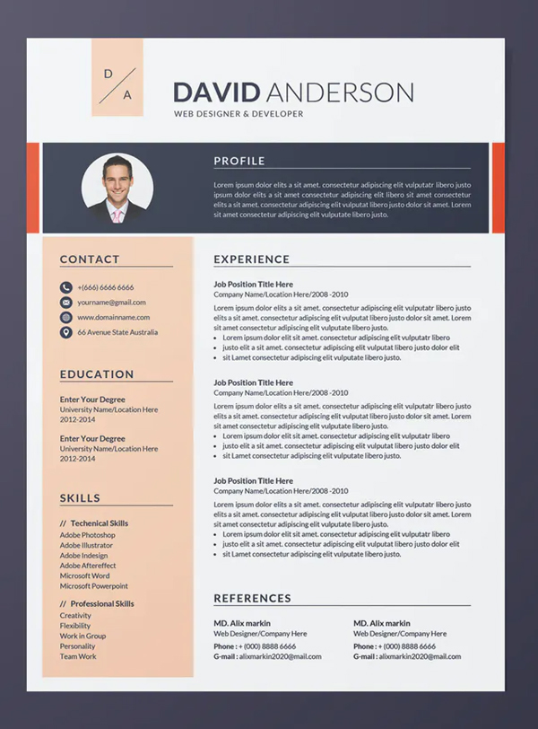 Modern Word Resume / CV Template
