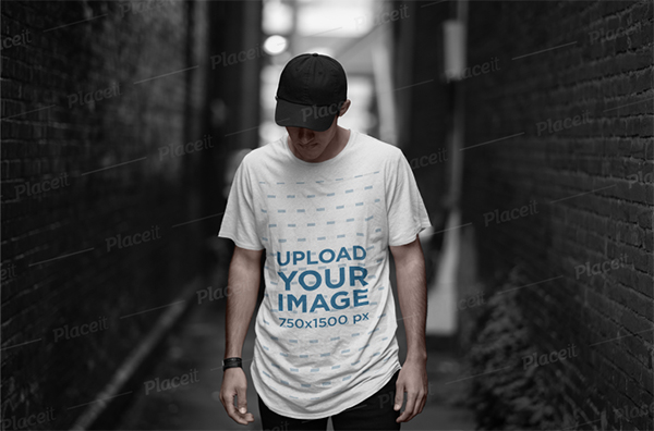 T-Shirt Mockup of A Cool Man Posing