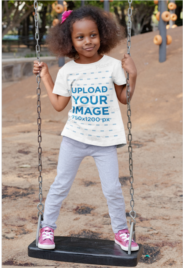 T-Shirt Mockup of A Playful Girl