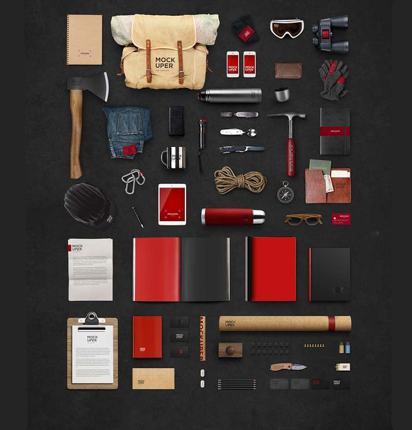 Free Travel Brutal Hipster Objects Mockup Free Travel Brutal Hipster Objects Mockup