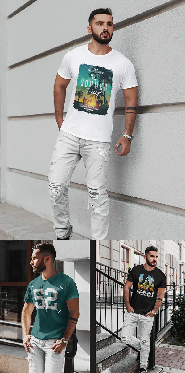 Stylish Man T-Shirt Mockup
