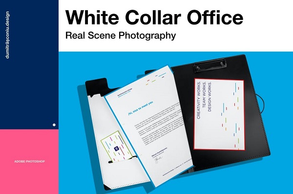 White Stationary Mock-up Font
